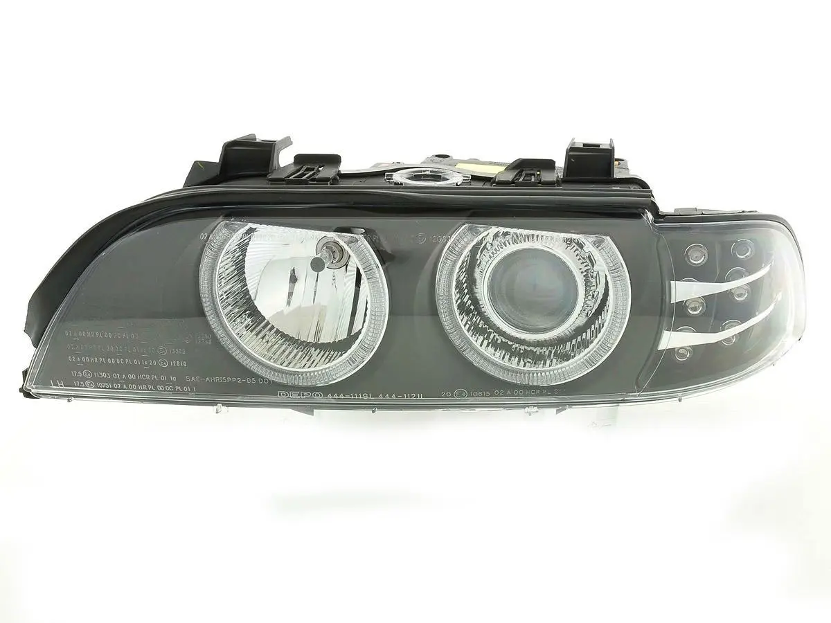 Frontlykter BMW 5 (E39) 1995-2003 ANGEL EYES BLACK LED INDICATOR – bilde 6