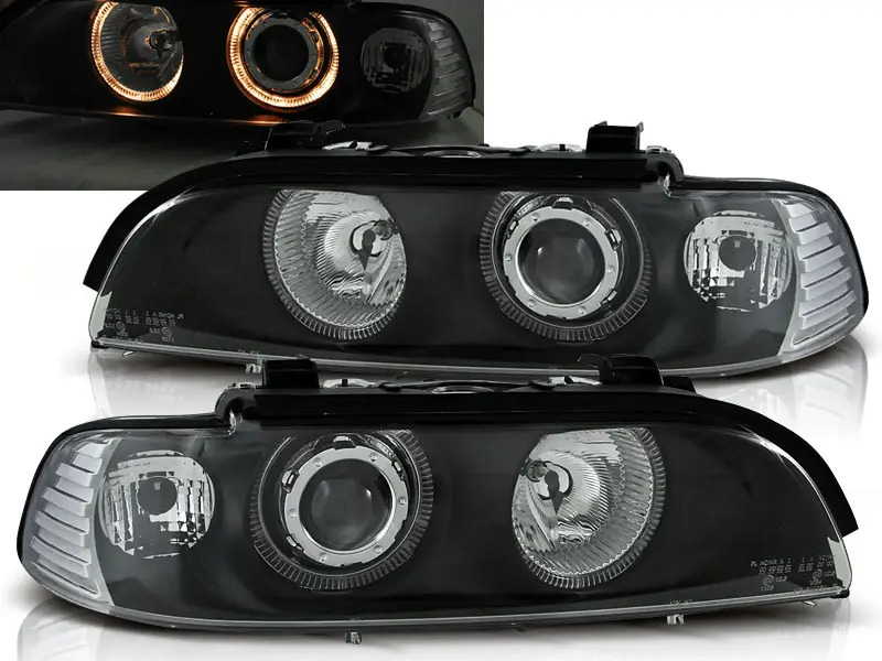 Frontlykter BMW 5 (E39) 1995-2003 ANGEL EYES BLACK