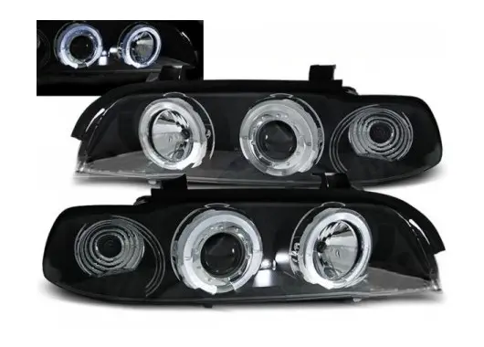 Frontlykter BMW 5 (E39) 1995-2003 ANGEL EYES BLACK