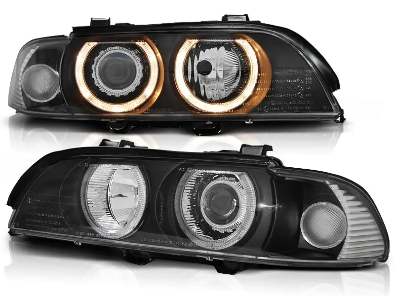 Frontlykter BMW 5 (E39) 1995-2003 ANGEL EYES BLACK