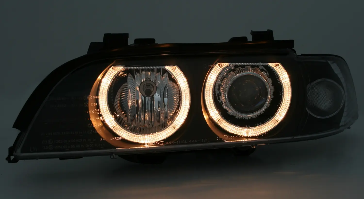 Frontlykter BMW 5 (E39) 1995-2003 ANGEL EYES BLACK – bilde 3