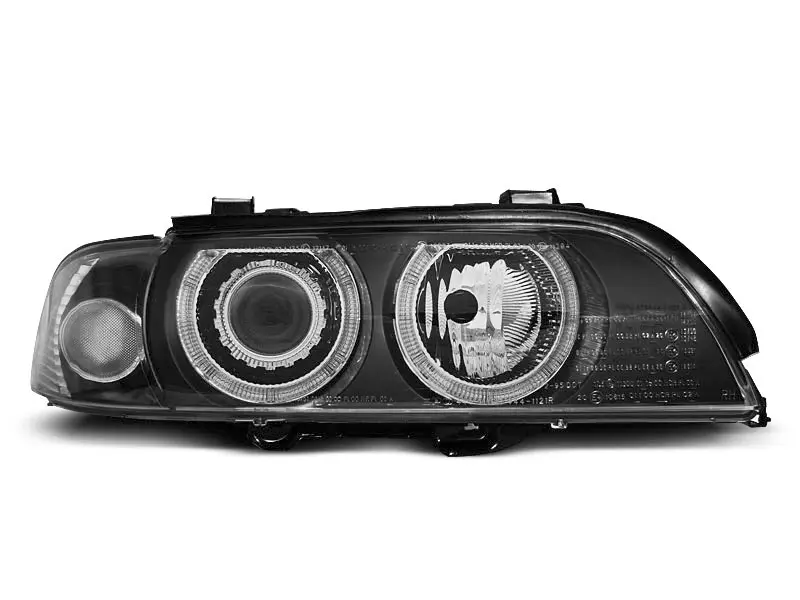 Frontlykter BMW 5 (E39) 1995-2003 ANGEL EYES BLACK – bilde 5
