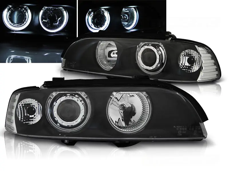 Frontlykter BMW 5 (E39) 1995-2003 ANGEL EYES CCFL BLACK
