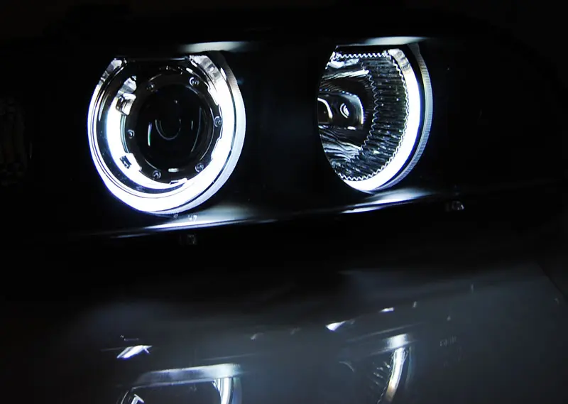 Frontlykter BMW 5 (E39) 1995-2003 ANGEL EYES CCFL BLACK – bilde 3