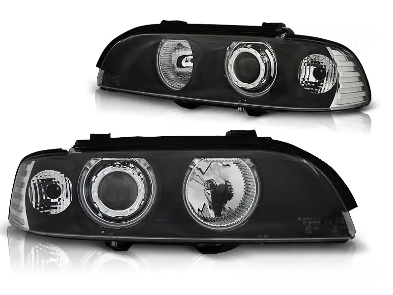 Frontlykter BMW 5 (E39) 1995-2003 ANGEL EYES CCFL BLACK – bilde 4