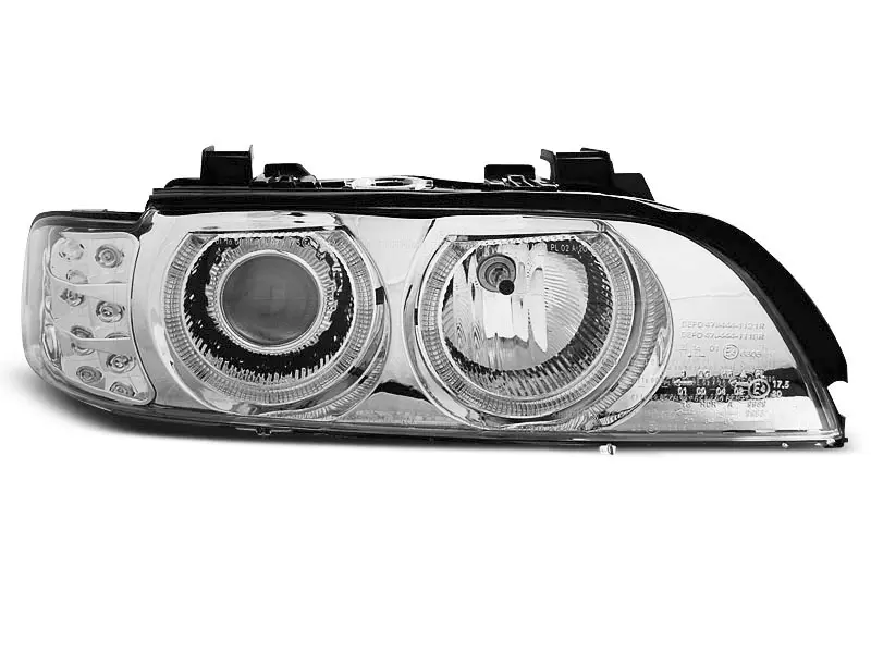 Frontlykter BMW 5 (E39) 1995-2003 ANGEL EYES CHROME LED INDICATOR – bilde 5