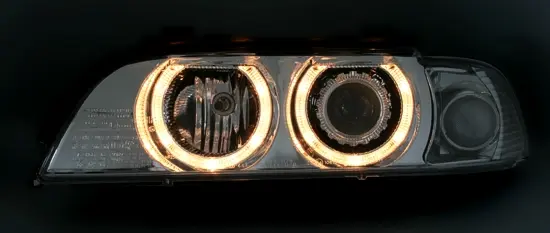 Frontlykter BMW 5 (E39) 1995-2003 ANGEL EYES CHROME