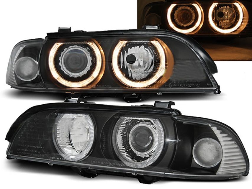 Frontlykter BMW 5 (E39) 1995-2003 XENON ANGEL EYES BLACK