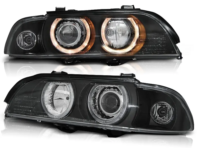 Frontlykter BMW 5 (E39) 1995-2003 │ Xenon Angel Eyes Black