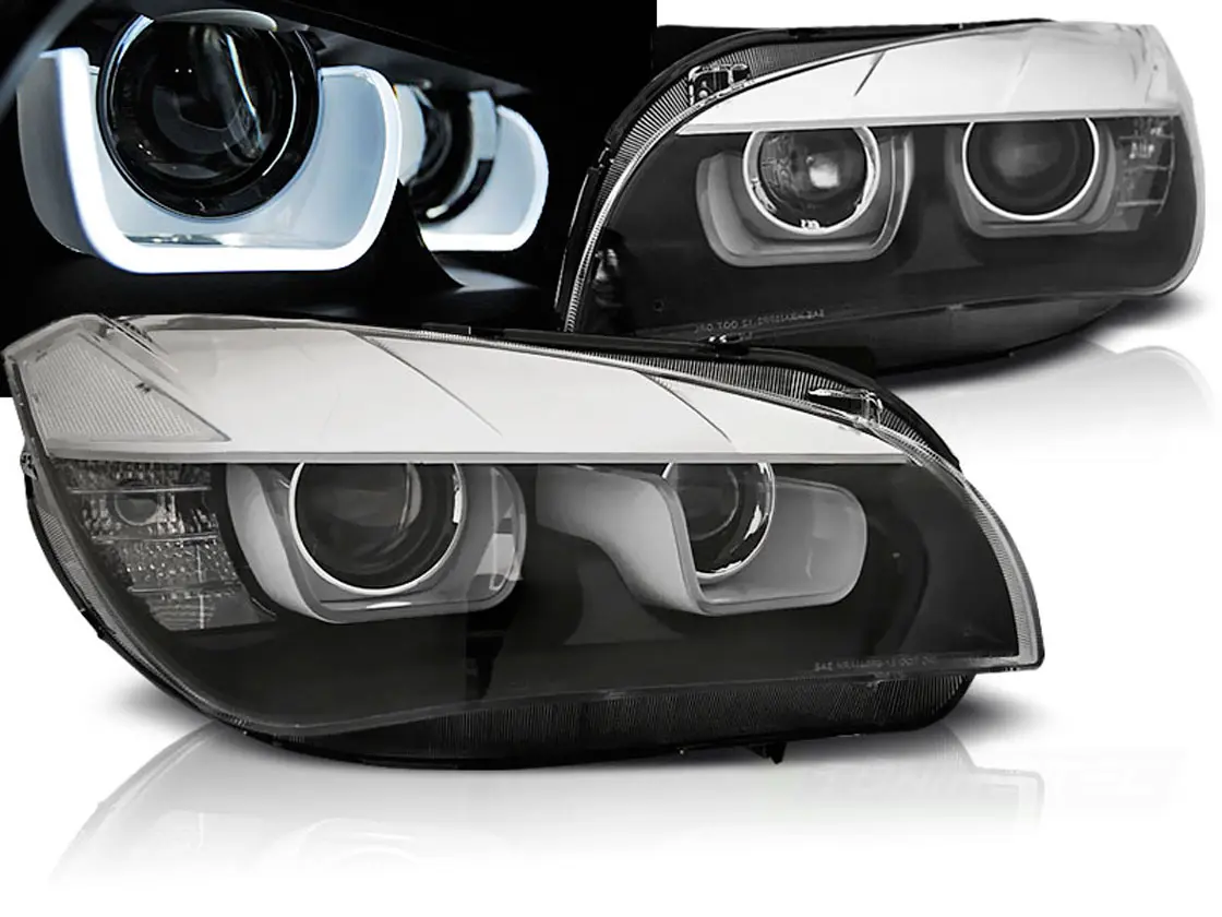 Frontlykter BMW 5 (E39) 1995-2003 XENON ANGEL EYESLED BLACK – bilde 2