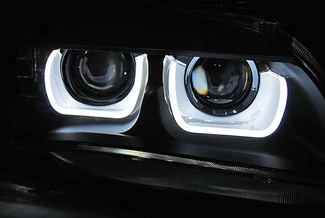 Frontlykter BMW 5 (E39) 1995-2003 XENON ANGEL EYESLED BLACK – bilde 5