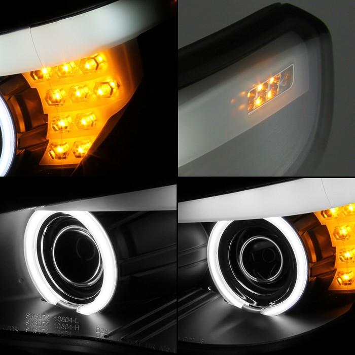 Frontlykter BMW 5 (E60/E61) 2003 - 2007 │ Angel Eyes Black LED Indicator – bilde 4