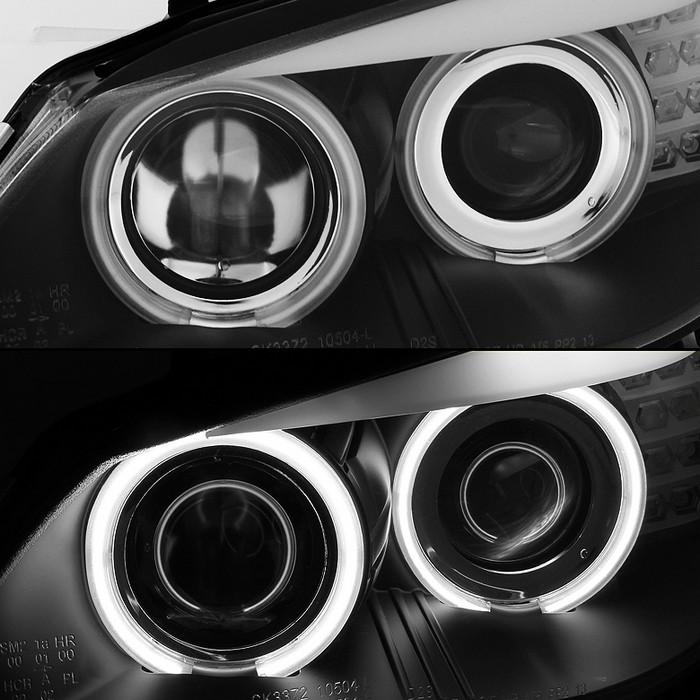 Frontlykter BMW 5 (E60/E61) 2003 - 2007 │ Angel Eyes Black LED Indicator – bilde 5