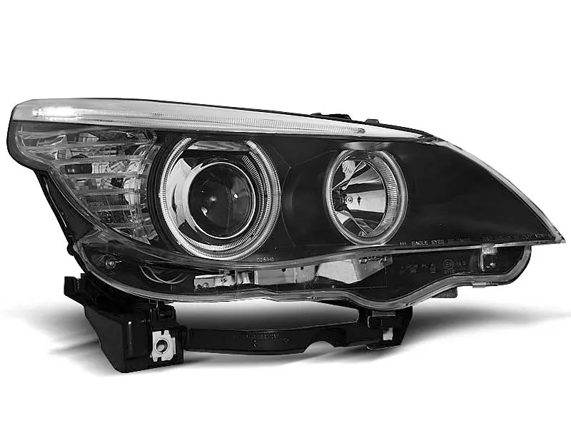 Frontlykter BMW 5 (E60/E61) 2003-2007 ANGEL EYES CCFL BLACK – bilde 3