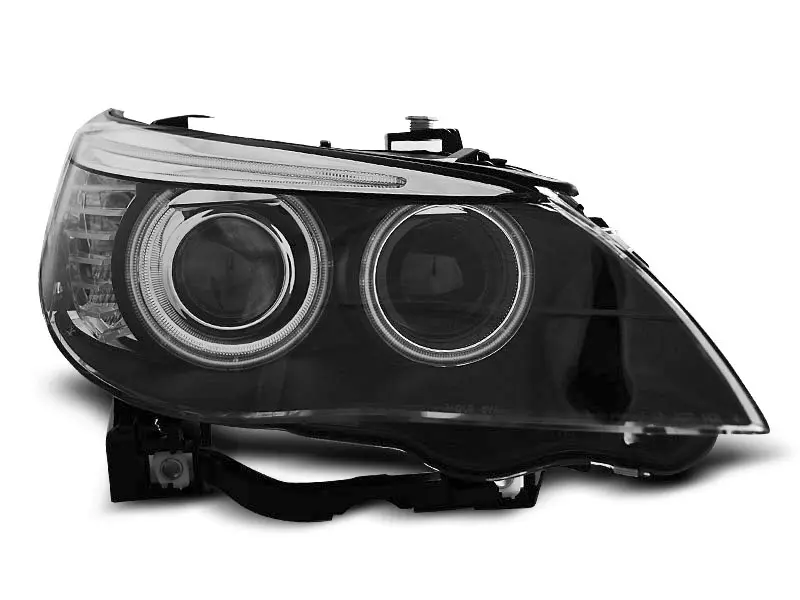 Frontlykter BMW 5 (E60/E61) 2005-2007 XENON D1S ANGEL EYES CCFL BLACK – bilde 4