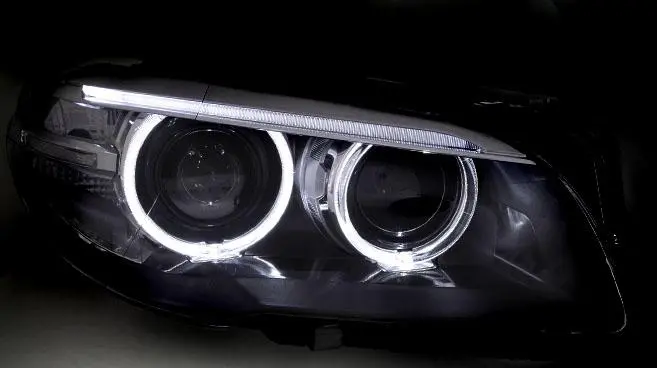 Frontlykter BMW 5 (F10/F11) 2010 - 2013 │ XENON ANGEL EYES LED DRL BLACK – bilde 3