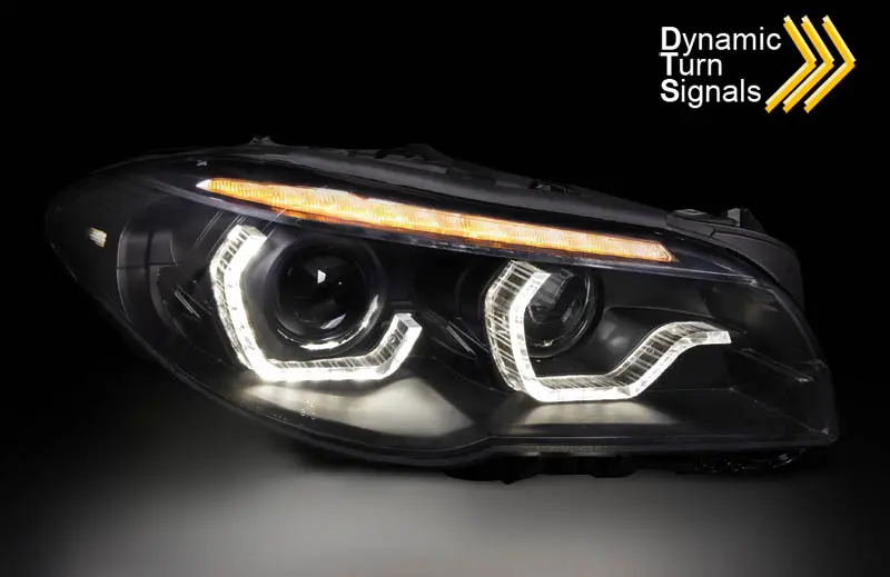 Frontlykter BMW 5 (F10 / F11) 2010 - 2013 │ Xenon Angel Eyes LED DRL Black SEQ Image 5