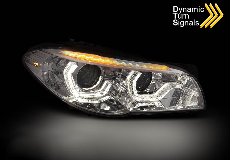 Frontlykter BMW 5 (F10/F11) 2010 - 2013 │ XENON ANGEL EYES LED DRL CHROME SEQ – bilde 2