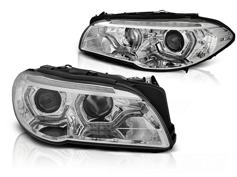 Frontlykter BMW 5 (F10/F11) 2010 - 2013 │ XENON ANGEL EYES LED DRL CHROME SEQ – bilde 4