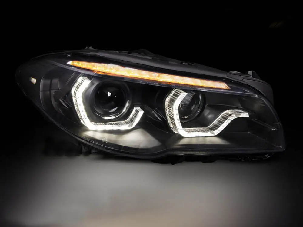 Frontlykter BMW 5 (F10) Sedan 2010 - 2013 │ XENON AFS ANGEL EYES LED DRL BLACK SEQ – bilde 2
