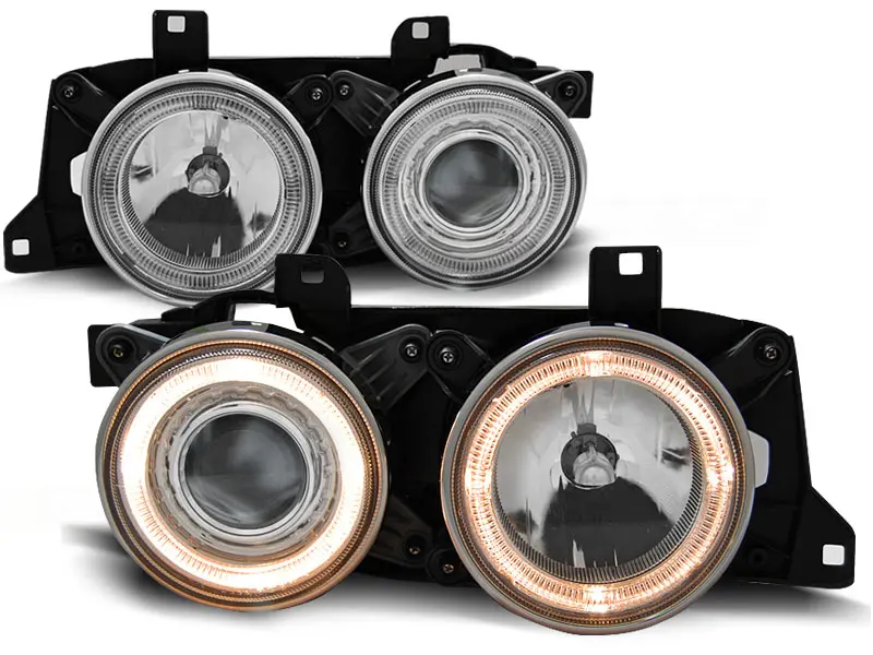 Frontlykter BMW 7 (E32) / BMW 5 (E34) ANGEL EYES CHROME – bilde 2