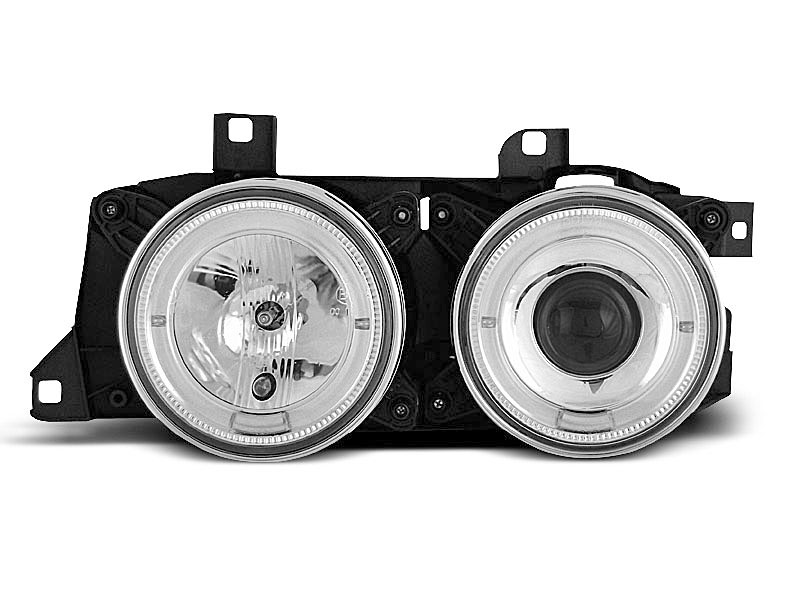 Frontlykter BMW 7 (E32) / BMW 5 (E34) ANGEL EYES CHROME – bilde 5