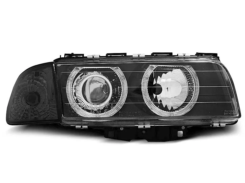 Frontlykter BMW 7 (E38) 1994-1998 ANGEL EYES BLACK – bilde 3