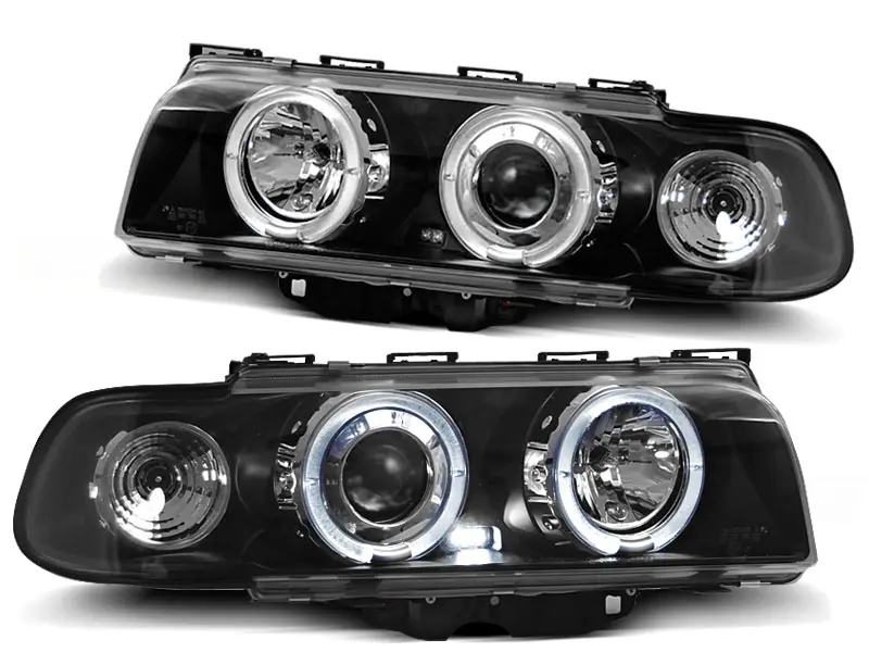 Frontlykter BMW 7 (E38) 1994-1998 ANGEL EYES BLACK – bilde 2