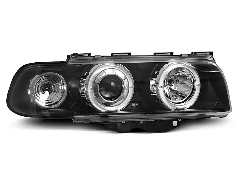 Frontlykter BMW 7 (E38) 1994-1998 ANGEL EYES BLACK – bilde 3
