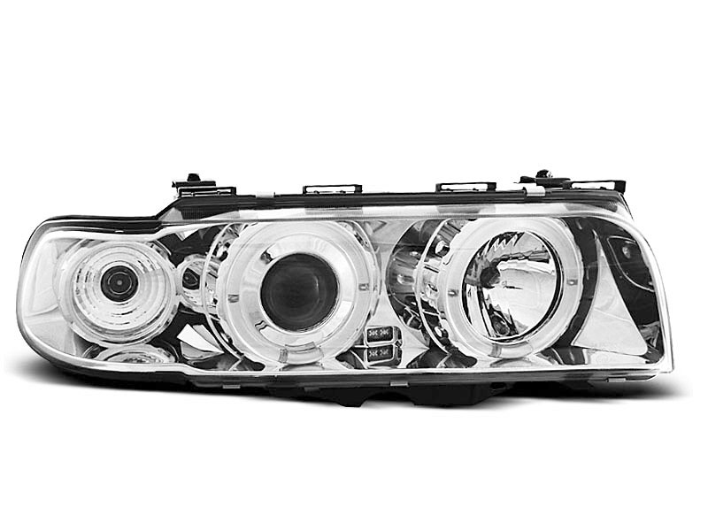 Frontlykter BMW 7 (E38) 1994-1998 ANGEL EYES CHROME – bilde 3
