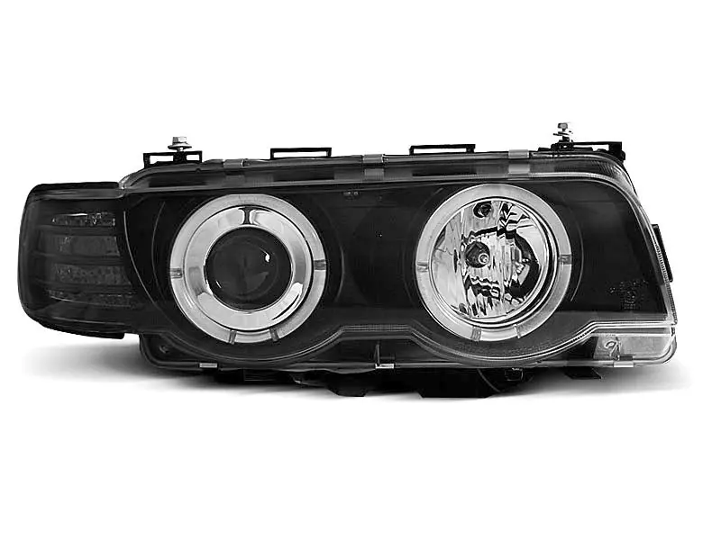 Frontlykter BMW 7 (E38) 1998-2001 ANGEL EYES BLACK – bilde 3