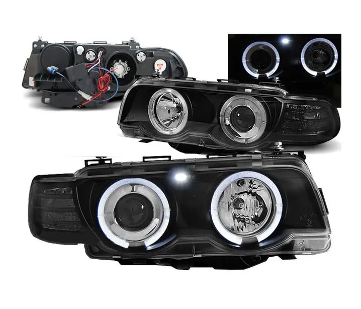 Frontlykter BMW 7 (E38) 1998-2001 XENON ANGEL EYES BLACK