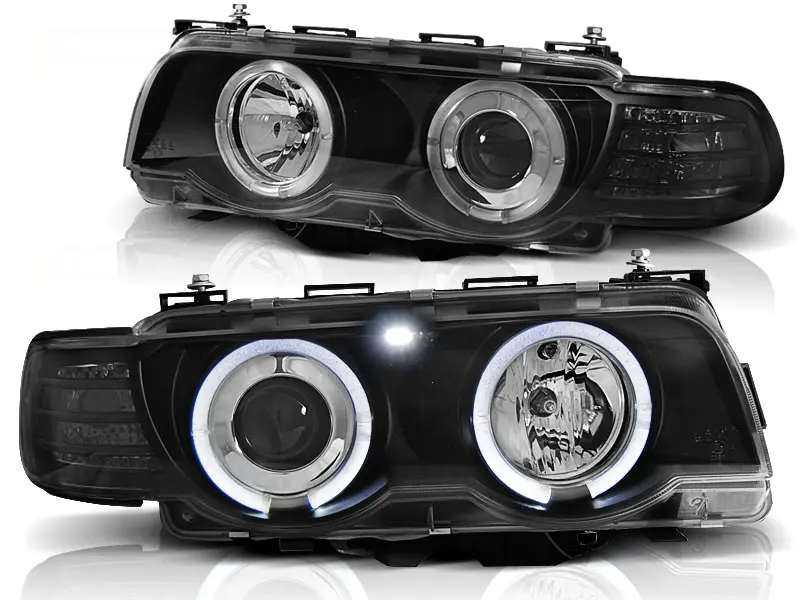 Frontlykter BMW 7 (E38) 1998-2001 XENON ANGEL EYES BLACK – bilde 2