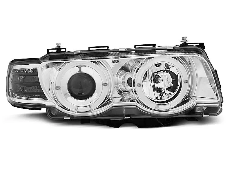 Frontlykter BMW 7 (E38) 1998-2001 XENON ANGEL EYES CHROME – bilde 2