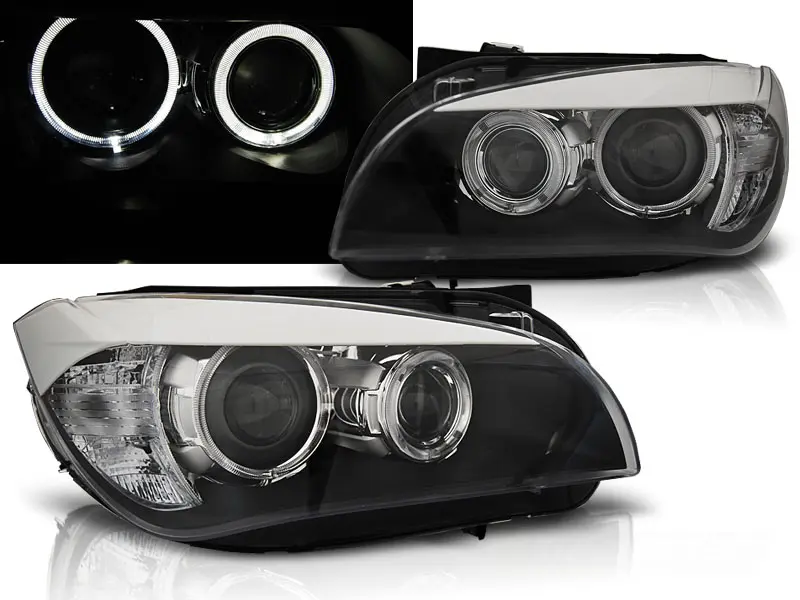 Frontlykter BMW X1 (E84) 2009 - 2013 │ ANGEL EYES LED BLACK