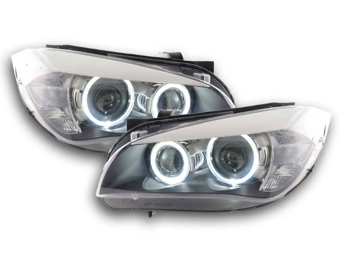 Frontlykter BMW X1 (E84) 2009 - 2013 │ ANGEL EYES LED BLACK – bilde 2