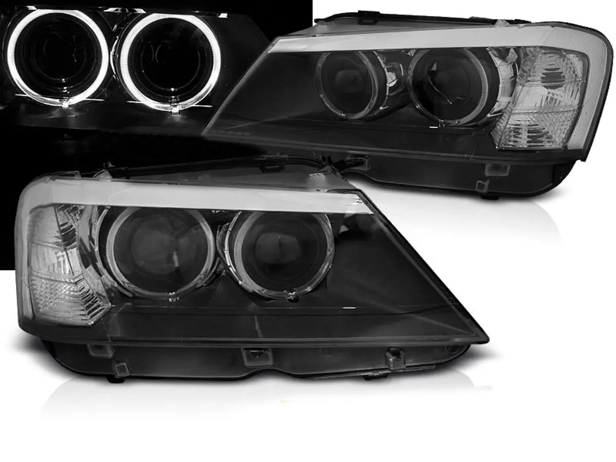 Frontlykter BMW X3 (F25) 2010 - 2014 │ ANGEL EYES LED BLACK