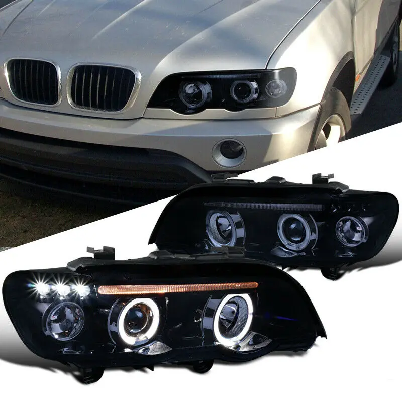 Frontlykter BMW X5 (E53) 1999 - 2003 | ANGEL EYES BLACK