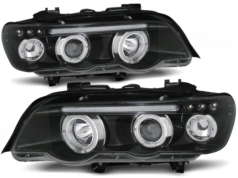 Frontlykter BMW X5 (E53) 1999 - 2003 | ANGEL EYES BLACK – bilde 2