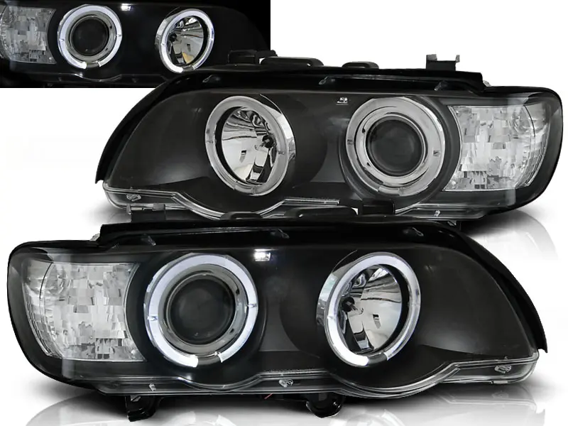 Frontlykter BMW X5 (E53) 1999 - 2003 | ANGEL EYES BLACK