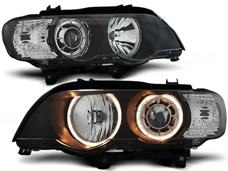 Frontlykter BMW X5 (E53) 1999 - 2003 | ANGEL EYES BLACK