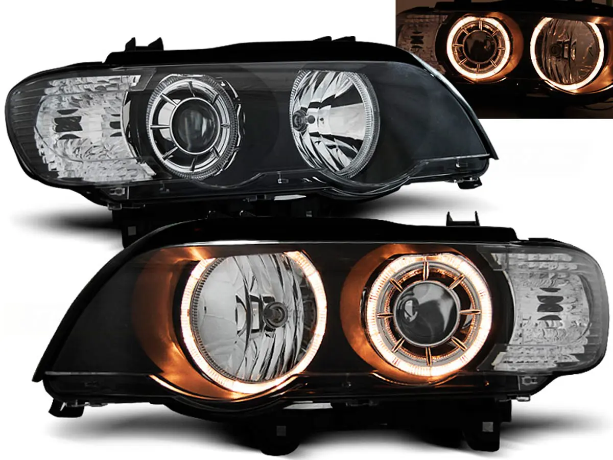 Frontlykter BMW X5 (E53) 1999 - 2003 | ANGEL EYES BLACK – bilde 2