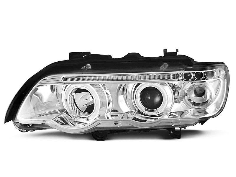 Frontlykter BMW X5 (E53) 1999 - 2003 | ANGEL EYES CHROME – bilde 2