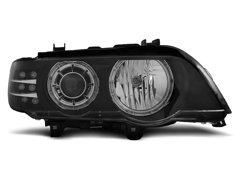 Frontlykter BMW X5 (E53) 1999 - 2003 | XENON ANGEL EYES BLACK LED INDICATOR – bilde 3