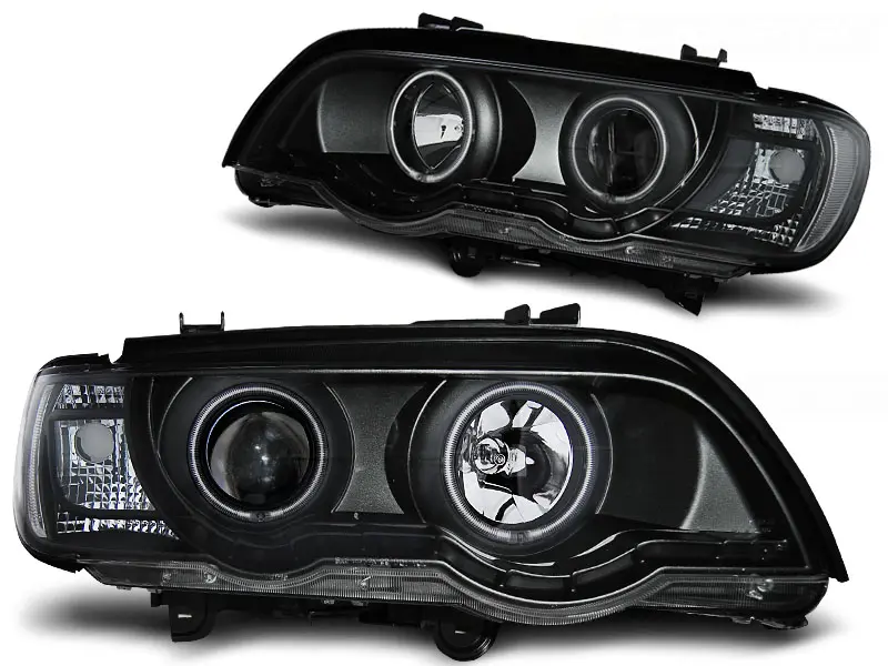 Frontlykter BMW X5 (E53) 1999 - 2003 | XENON ANGEL EYES BLACK – bilde 3