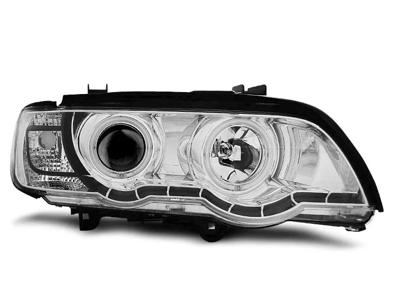 Frontlykter BMW X5 (E53) 1999 - 2003 | XENON ANGEL EYES CHROME – bilde 3