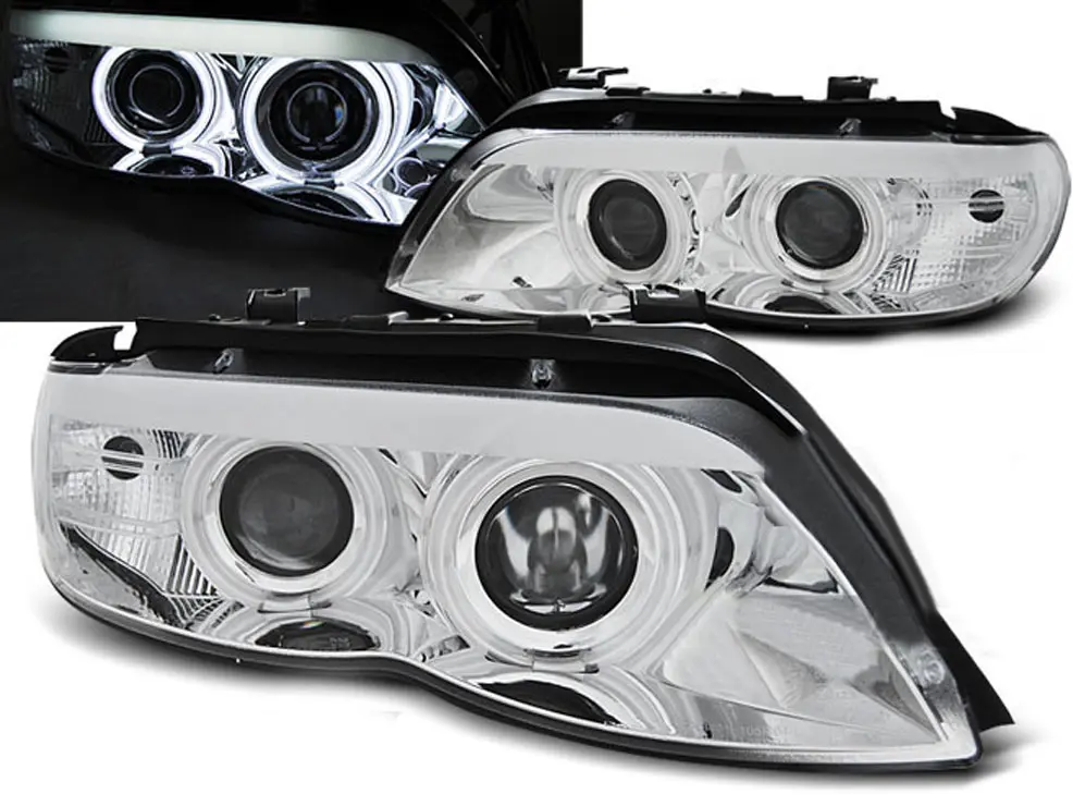 Frontlykter BMW X5 (E53) 2003 - 2006 | XENON ANGEL EYES CCFL CHROME