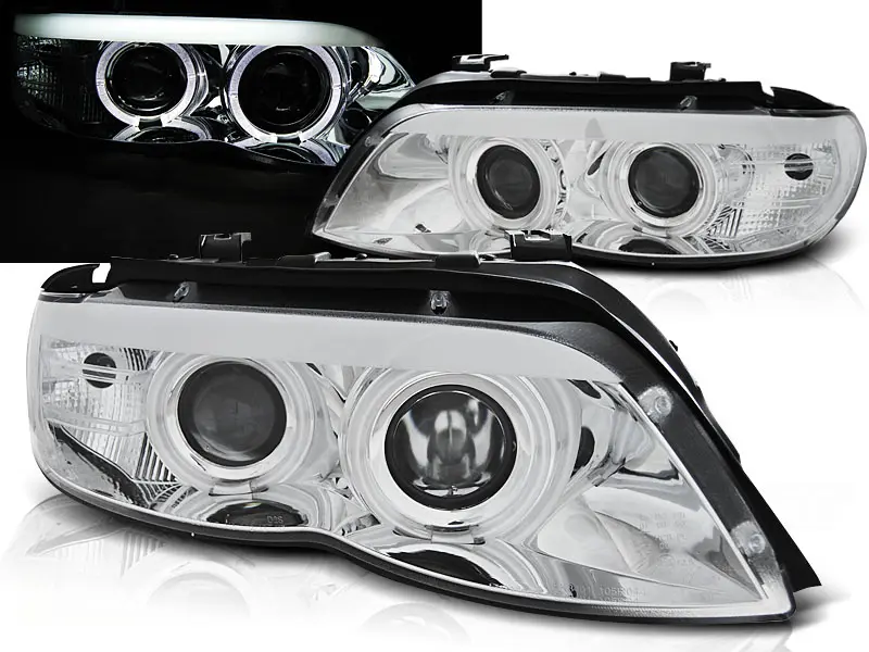 Frontlykter BMW X5 (E53) 2003 - 2006 | XENON ANGEL EYES CHROME