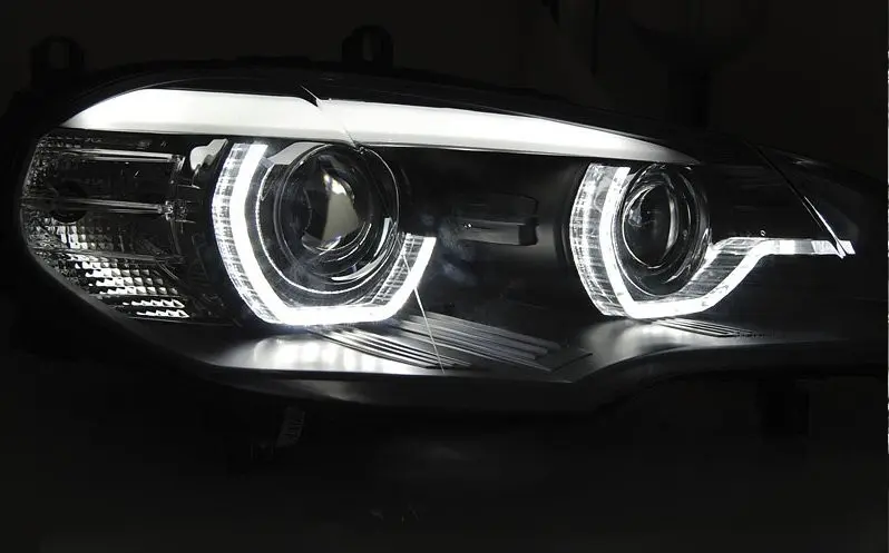 Frontlykter BMW X5 (E70) 2006 - 2010 | XENON ANGEL EYES LED DRL BLACK AFS – bilde 2
