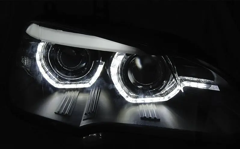 Frontlykter BMW X5 (E70) 2006 - 2010 | XENON ANGEL EYES LED DRL BLACK AFS – bilde 3
